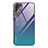 Silicone Frame Mirror Rainbow Gradient Case Cover for Samsung Galaxy S21 Ultra 5G Purple