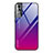 Silicone Frame Mirror Rainbow Gradient Case Cover for Samsung Galaxy S22 5G Hot Pink