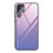 Silicone Frame Mirror Rainbow Gradient Case Cover for Samsung Galaxy S22 Ultra 5G Clove Purple