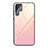 Silicone Frame Mirror Rainbow Gradient Case Cover for Samsung Galaxy S22 Ultra 5G Pink