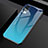 Silicone Frame Mirror Rainbow Gradient Case Cover for Vivo X50 Pro 5G Blue