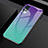 Silicone Frame Mirror Rainbow Gradient Case Cover for Vivo X50 Pro 5G Cyan