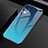 Silicone Frame Mirror Rainbow Gradient Case Cover for Vivo X51 5G Blue