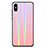 Silicone Frame Mirror Rainbow Gradient Case Cover for Xiaomi Mi 8 Explorer Pink