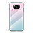 Silicone Frame Mirror Rainbow Gradient Case Cover for Xiaomi Poco X3 NFC Pink