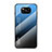 Silicone Frame Mirror Rainbow Gradient Case Cover for Xiaomi Poco X3 Pro Blue