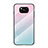 Silicone Frame Mirror Rainbow Gradient Case Cover for Xiaomi Poco X3 Pro Pink