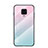 Silicone Frame Mirror Rainbow Gradient Case Cover for Xiaomi Redmi Note 9S Cyan