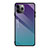 Silicone Frame Mirror Rainbow Gradient Case Cover H01 for Apple iPhone 11 Pro Max Purple