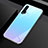 Silicone Frame Mirror Rainbow Gradient Case Cover H01 for Huawei Nova 6 5G Sky Blue