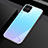 Silicone Frame Mirror Rainbow Gradient Case Cover H01 for Huawei Nova 6 SE Sky Blue