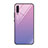 Silicone Frame Mirror Rainbow Gradient Case Cover H01 for Samsung Galaxy A70 Pink
