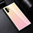Silicone Frame Mirror Rainbow Gradient Case Cover H01 for Samsung Galaxy Note 10 Plus 5G Pink