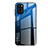 Silicone Frame Mirror Rainbow Gradient Case Cover H01 for Xiaomi Poco M3 Blue