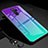 Silicone Frame Mirror Rainbow Gradient Case Cover H01 for Xiaomi Redmi Note 8 Pro Cyan