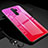Silicone Frame Mirror Rainbow Gradient Case Cover H01 for Xiaomi Redmi Note 8 Pro Hot Pink