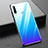 Silicone Frame Mirror Rainbow Gradient Case Cover H02 for Huawei Honor 20 Lite Sky Blue
