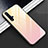 Silicone Frame Mirror Rainbow Gradient Case Cover H02 for Huawei Nova 5 Pink