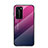 Silicone Frame Mirror Rainbow Gradient Case Cover H02 for Huawei P40 Pro Hot Pink
