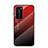Silicone Frame Mirror Rainbow Gradient Case Cover H02 for Huawei P40 Pro Red