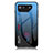 Silicone Frame Mirror Rainbow Gradient Case Cover LS1 for Asus ROG Phone 7 Pro Blue