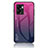 Silicone Frame Mirror Rainbow Gradient Case Cover LS1 for OnePlus Nord N300 5G Hot Pink