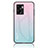 Silicone Frame Mirror Rainbow Gradient Case Cover LS1 for Oppo A56S 5G