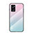 Silicone Frame Mirror Rainbow Gradient Case Cover LS1 for Oppo A76 Cyan