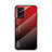 Silicone Frame Mirror Rainbow Gradient Case Cover LS1 for Oppo A76 Red