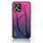 Silicone Frame Mirror Rainbow Gradient Case Cover LS1 for Oppo F21s Pro 4G Hot Pink