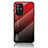 Silicone Frame Mirror Rainbow Gradient Case Cover LS1 for Oppo Reno5 Z 5G Red