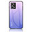Silicone Frame Mirror Rainbow Gradient Case Cover LS1 for Oppo Reno7 4G Clove Purple