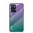 Silicone Frame Mirror Rainbow Gradient Case Cover LS1 for Oppo Reno7 Pro 5G