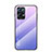 Silicone Frame Mirror Rainbow Gradient Case Cover LS1 for Oppo Reno7 Pro 5G Clove Purple