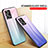 Silicone Frame Mirror Rainbow Gradient Case Cover LS1 for Oppo Reno8 4G