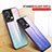 Silicone Frame Mirror Rainbow Gradient Case Cover LS1 for Oppo Reno8 5G