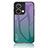 Silicone Frame Mirror Rainbow Gradient Case Cover LS1 for Oppo Reno8 5G