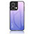 Silicone Frame Mirror Rainbow Gradient Case Cover LS1 for Oppo Reno8 5G Clove Purple