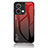 Silicone Frame Mirror Rainbow Gradient Case Cover LS1 for Oppo Reno8 5G Red
