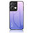 Silicone Frame Mirror Rainbow Gradient Case Cover LS1 for Oppo Reno8 Pro 5G Clove Purple