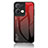 Silicone Frame Mirror Rainbow Gradient Case Cover LS1 for Oppo Reno8 Pro 5G Red