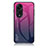 Silicone Frame Mirror Rainbow Gradient Case Cover LS1 for Oppo Reno8 T 4G Hot Pink