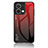 Silicone Frame Mirror Rainbow Gradient Case Cover LS1 for Oppo Reno9 5G Red