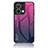 Silicone Frame Mirror Rainbow Gradient Case Cover LS1 for Oppo Reno9 Pro 5G Hot Pink