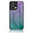 Silicone Frame Mirror Rainbow Gradient Case Cover LS1 for Oppo Reno9 Pro 5G Mixed