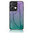 Silicone Frame Mirror Rainbow Gradient Case Cover LS1 for Oppo Reno9 Pro+ Plus 5G Mixed