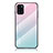 Silicone Frame Mirror Rainbow Gradient Case Cover LS1 for Samsung Galaxy A31 Cyan