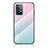 Silicone Frame Mirror Rainbow Gradient Case Cover LS1 for Samsung Galaxy A52 4G Cyan