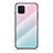 Silicone Frame Mirror Rainbow Gradient Case Cover LS1 for Samsung Galaxy A81 Cyan