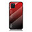 Silicone Frame Mirror Rainbow Gradient Case Cover LS1 for Samsung Galaxy A81 Red